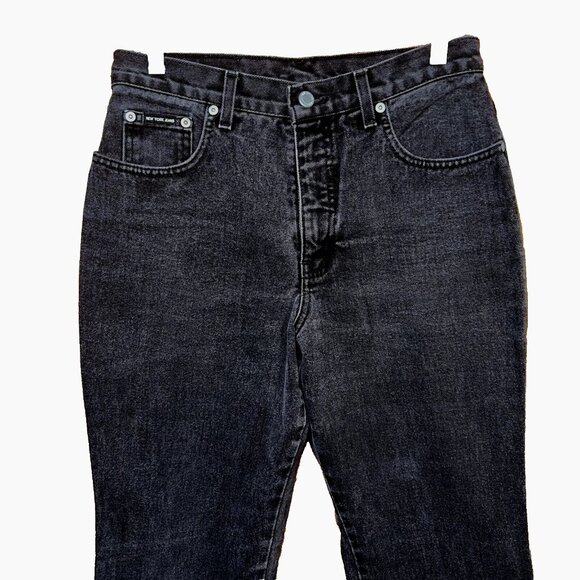 NY&C Black Bootcut Jeans Sz 10  Y2K Quiet Luxury Cotton Denim Made in Canada - Picture 4 of 8